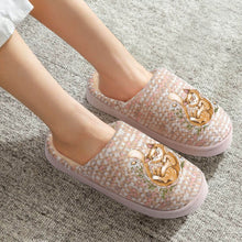 Cargar imagen en el visor de la galería, Zapatillas para Hogar de Algodón para Mujer con Diseño Personalizado Personalizada de Tus Nombres o Imágenes