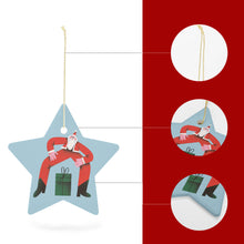 Cargar imagen en el visor de la galería, Adornos Navideños de Estrella Cerámica con Diseño Personalizada de Tus Fotos o Textos