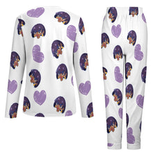 Cargar imagen en el visor de la galería, Pijama Conjunto Casual y Pantalones Largos de Otoño Invierno Suaves para Mujer BTZ Personalizado Impresion Completa de Múltiples Imágenes con Foto Logo Patrón Texto