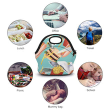 Cargar imagen en el visor de la galería, Bolsa de PVC para almuerzo, bolsa fresca, bolsa térmica con asa (hay varias especificaciones disponibles) para adultos y niños Impresión de diseño Personalizado con Foto o Mensajes de Texto