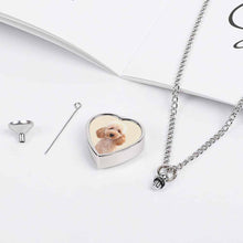 Cargar imagen en el visor de la galería, Collar de Urna de Mascota Colgante de Corazón de Ceniza de Perro Gato Conmemorar Recuerdo CW1511001 Personalizado Impresion Completa de Una Imagen con Foto Logo Patrón Texto