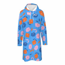 Cargar imagen en el visor de la galería, Vestido de Moda Manga Larga con Capucha / Sudadera Larga Suelta con Bolsillo para Mujer SDS003 Personalizado Impresion Completa de Una Imagen con Foto Logo Patrón Texto