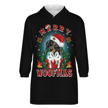 Cargar imagen en el visor de la galería, Sudadera Manta Larga Gruesa Infantil con Capucha Bolsillo Grande con Forro Polar para Niño Chico Adolescentes B412 Personalizada con Impresión Completa de Múltiples Imágenes con Foto Logo Patrón Texto