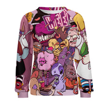 Cargar imagen en el visor de la galería, Sudadera de Cuello Redondo con Manga Raglán sin Capucha para Mujer RHDEC2 Personalizada Impresion Completa de Múltiples Imágenes con Foto Logo Patrón Texto