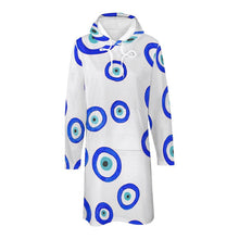 Cargar imagen en el visor de la galería, Vestido Holgado Manga Larga con Bolsillos / Sudadera Larga Casual con Capucha para Mujer SDS003 Personalizado Impresion Completa de Múltiples Imágenes con Foto Logo Patrón Texto