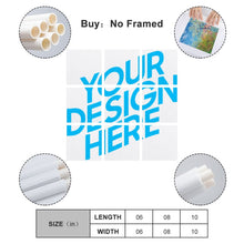 Cargar imagen en el visor de la galería, Impresión de Diseño de Múltiples Imágenes, Póster Cuadro Pintura Colgante, 9 paneles, arte de pared para el hogar, Pintura en Lienzo de 9 partes (Cuadrado) GY0903236 Personalizado Personalizada con Foto, Texto o Logo