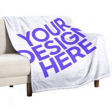 Cargar imagen en el visor de la galería, Manta de franela para sofá de peluche, adecuada para el hogar y para llevar personalizado con patrón foto texto (versión vertical)