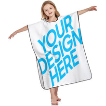 Cargar imagen en el visor de la galería, Poncho Toalla de Playa Grande Suave para Niños Niñas NT158 Personalizada con Impresión Completa con Foto Logo Patrón Texto