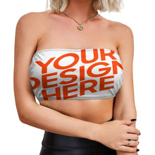 Cargar imagen en el visor de la galería, Bandeau / Top Crop Sin tirantes de Moda para mujer NZ065 Personalizado con Impresión Completa de múltiples imágenes con Foto Logo Patrón Texto