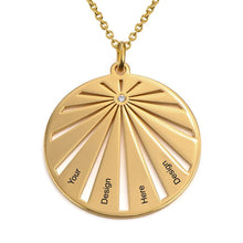 Cargar imagen en el visor de la galería, Collar Redondo Radiales en Plata de Ley 925 Chapada en Oro / Oro Rosa X0010 Grabado Personalizado con Texto Nombre