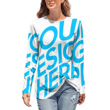 Cargar imagen en el visor de la galería, Camiseta túnica manga larga dobladillo irregular de moda para mujer HL Personalizada con Impresión Completa de una imagen con Foto Logo Patrón Texto