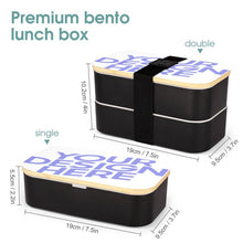 Cargar imagen en el visor de la galería, Caja Bento PP con Dos Capas Correa Elástica / Caja de Almuerzo Plástica con Cubiertos para Niños Adultos Trabajo Escuela Comida JJ0522203 Personalizada con Impresión Completa con Foto Logo Patrón Texto