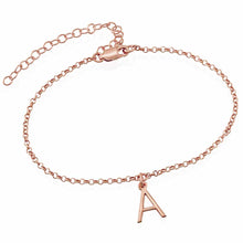Cargar imagen en el visor de la galería, Pulsera / Tobillera con Inicial en Plata / Cobre S0026 Personalizada Grabada con Textos Nombre Letra