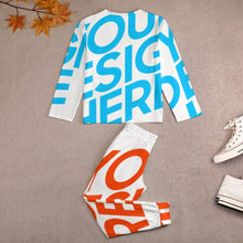 Cargar imagen en el visor de la galería, Pijama Traje largo cómodo casual con cuello redondo estamapdo para niñas JTZ Personalizado con Impresión Completa de una imagen con Foto Logo Patrón Texto