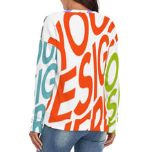 Cargar imagen en el visor de la galería, Jersey Suéter Suave con Estampado Cuello en V para Mujer MY02 Personalizado con Impresión Completa de múltiples imágenes con Foto Logo Patrón Texto