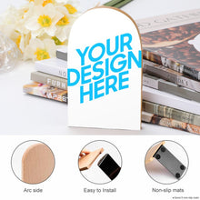 Cargar imagen en el visor de la galería, Sujetalibros de madera con base de metal Soporte para Estantes Oficinas Juego de un pares 2 piezas BG1613012 Personalizado Personalizada con Foto, Texto o Logo