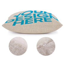 Cargar imagen en el visor de la galería, Funda de Cojín de Lino con Impresión a Una Cara Personalizado Personalizada con Foto, Texto o Logo