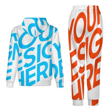 Cargar imagen en el visor de la galería, Conjuntos de sudadera y pantalones deportivos para mujeres y hombres personalizado con patrón foto texto (impresión de imagen única)