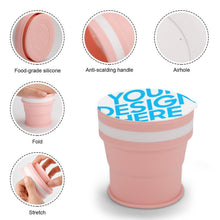 Cargar imagen en el visor de la galería, Taza Botella de agua plegable de silicona para niños JJ0520063 Personalizado Personalizada con Foto, Texto o Logo