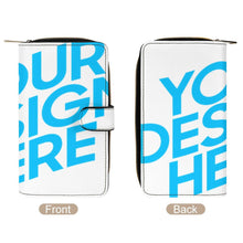 Cargar imagen en el visor de la galería, Cartera plegable de piel para hombre y mujer personalizado con patrón foto texto