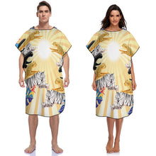 Cargar imagen en el visor de la galería, Poncho Toalla de Playa con Capucha Suave para Mujer Hombre NZ158 Personalizada con Impresión Completa con Foto Logo Patrón Texto