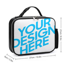 Cargar imagen en el visor de la galería, XB0602002 Bolsa o paquete de almuerzo o comida de cuero desmontable con asa 21 × 27 × 9 cm Para niños y adultos Personalizado con Foto o Mensajes de Texto
