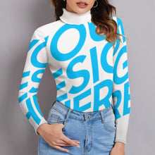 Cargar imagen en el visor de la galería, Suéter Jersey ligero elástico de cuello alto para mujer MY08 Personalizado con Impresión Completa de una imagen con Foto Logo Patrón Texto