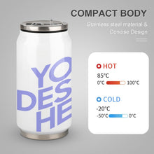 Cargar imagen en el visor de la galería, Taza tipo lata de aluminio de 304 Acero Inoxidable Reutilizable Estampada Completa con Tapa y Pajita para Cola Café Bebida JJ0520165 Personalizada con Foto Logo Patrón Texto