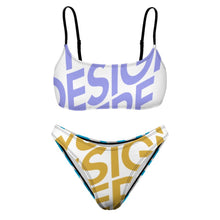 Cargar imagen en el visor de la galería, Bandeau Bikini Sexy con Tirantes de Mujer S100D55 Personalizado con Impresión Completa de múltiples imágenes con Foto Logo Patrón Texto