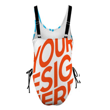 Cargar imagen en el visor de la galería, Bañador / Bikini de Una Pieza Sexy con Lazo Tirantes Anchos para Mujer LT3155 Personalizado con Foto Logo Patrón Texto (Impresión Completa de múltiples imágenes)