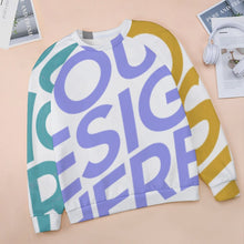 Cargar imagen en el visor de la galería, Sudadera de Cuello Redondo con Manga Raglán sin Capucha para Mujer RHDEC2 Personalizada Impresion Completa de Múltiples Imágenes con Foto Logo Patrón Texto