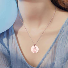 Cargar imagen en el visor de la galería, Collar Redondo Conmemorativo de Foto de Acero Titanio para Mujer Hombre Parejas SS1401109 Grabado Personalizado con Imagen Foto