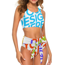 Cargar imagen en el visor de la galería, Bandeau Bikini Sexy con Lazos Cuello Redondo para mujer BK2086 Personalizado con Impresión Completa con Foto Logo Patrón Texto
