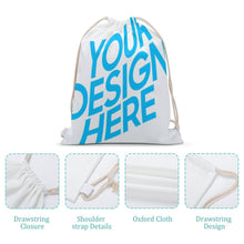 Cargar imagen en el visor de la galería, Bolsa con Cordones / Mochila de Lona Reutilizable Gimnasio Viajar para Mujer Hombre XB0604115 Personalizada Impresion Completa de Múltiples Imágenes con Foto Logo Patrón Texto
