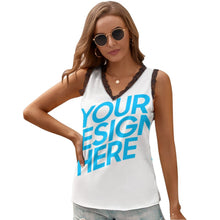 Cargar imagen en el visor de la galería, Camiseta sin Mangas con Cuello en V para Mujer NZ112 Personalizada con impresión completa con Foto Logo Patrón Texto