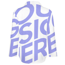 Cargar imagen en el visor de la galería, Blusa / Camisa Informal Manga Larga Botones Dobladillo Irregular Corte Suelto para Mujer AY008 Personalizada con Impresión Completa de una imagen con Foto Logo Patrón Texto