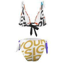 Cargar imagen en el visor de la galería, Bikini de Triángulo / Traje de baño de dos piezas BK2063 Personalizado con impresión completa de múltiples imágenes con Foto Logo Patrón Texto