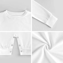 Cargar imagen en el visor de la galería, Body de bebé de manga larga para niña o niño personalizado con patrón foto texto (impresión de imágenes múltiples)