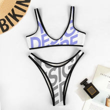 Cargar imagen en el visor de la galería, Bikini Conjunto Traje de Baño Sexy Suave Verano Playa de 2 piezas para mujer S99D54 Personalizado con Impresión Completa de múltiples imágenes con Foto Logo Patrón Texto