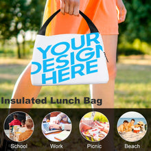 Cargar imagen en el visor de la galería, XB0602006 Bolso o paquete de poliéster para el almuerzo y alimento, bolso térmico con asa para adultos y niños Personalizado con Foto o Mensajes de Texto