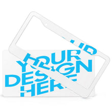 Cargar imagen en el visor de la galería, Marco de matrícula placa de matrícula de aluminio impreso, 2 agujeros de tornillo, capa transparente de protección UV, resistente a la intemperie, 2 piezas QC1101015 Personalizado Personalizada con Foto, Texto o Logo