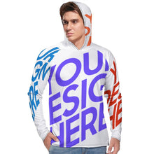 Cargar imagen en el visor de la galería, Camisa de protección UV para hombres Camisa de protección solar de secado rápido de manga larga con sombrero para el sol NZ145 personalizado con patrón foto texto (impresión de imágenes múltiples)