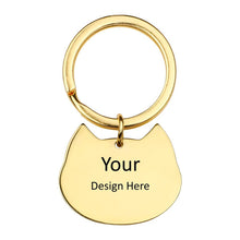 Cargar imagen en el visor de la galería, Llavero Redondo / Llavero de Hueso / Corazón / Gato / Estrella JJ0529156 Grabado Personalizado con Texto Nombre