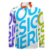 Cargar imagen en el visor de la galería, Camisa de manga larga de hombre con impresión completa de múltiples imágenes tallas grandes LS personalizada con fotos patrón texto logotipo