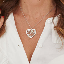Cargar imagen en el visor de la galería, Collar de Árbol de Vida en Forma de Corazón con Piedras de Nacimiento en Plata de Ley 925 / Cobre X0003 Grabado Personalizado con Texto Nombre