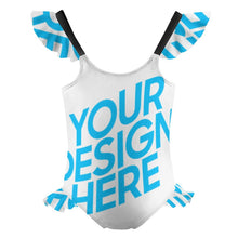 Cargar imagen en el visor de la galería, Bañador de Niña de Una Pieza con Volantes NT040 Personalizado con Impresión Completa con Foto Logo Patrón Texto