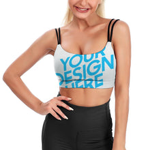 Cargar imagen en el visor de la galería, Sujetador Deportivo para Entrenamiento de Tirantes de Mujer YJ034 con Diseño Personalizado con Impresión Completa de una imagen con Foto Logo Patrón Texto