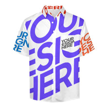Cargar imagen en el visor de la galería, Camisa de manga corta para hombre con bolsillo en el pecho B339 personalizado con patrón foto texto (impresión de imágenes múltiples)