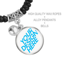 Cargar imagen en el visor de la galería, Pulseras cuerdas con Campana para Parejas SS1407002 Personalizadas con Impresión Digital con Foto Nombre