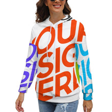 Cargar imagen en el visor de la galería, Sudadera holgada con capucha hombros caídos para mujer NH Personalizada con impresión completa de múltiples imágenes con Foto Logo Patrón Texto